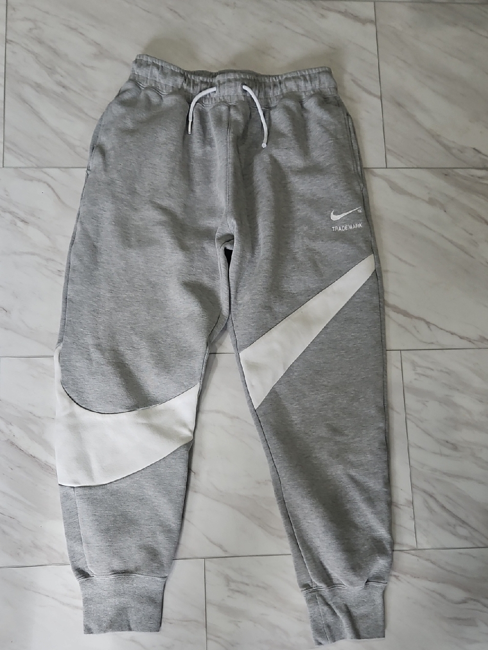 Nike Grey and White Joggers